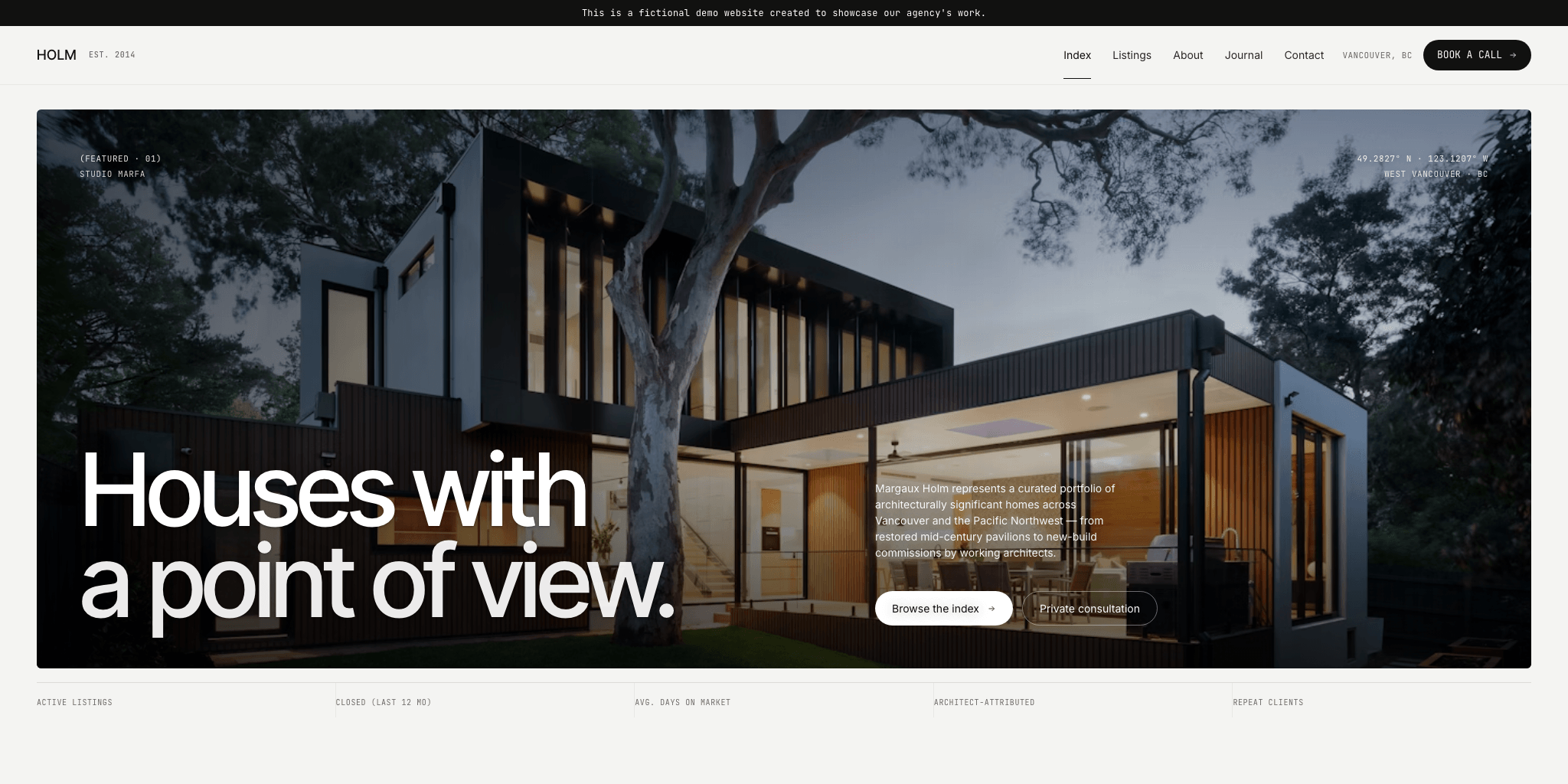 An editorial listing experience for luxury real estate.